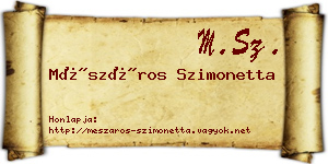 Mészáros Szimonetta névjegykártya